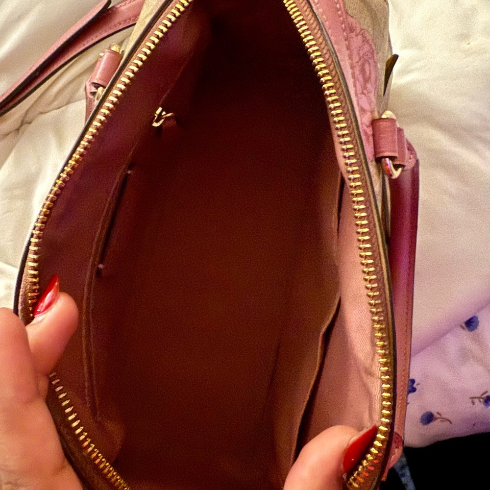 Coach Floral Satchel - Pink and Tan - Picture 4 of 4